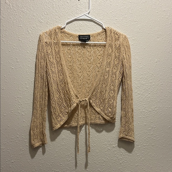 Spenser Jeremy Sweaters - Spenser Jeremy Light Tan Knit Cardigan